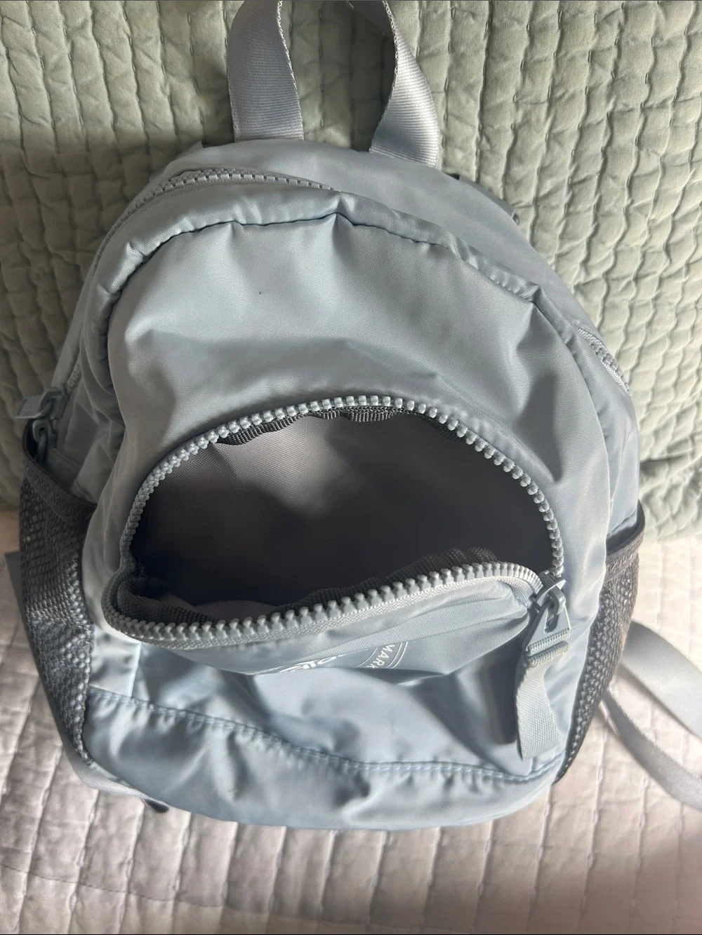 adidas Powder Blue Mini Backpack with Gray Mesh Pockets - Picture 4 of 6